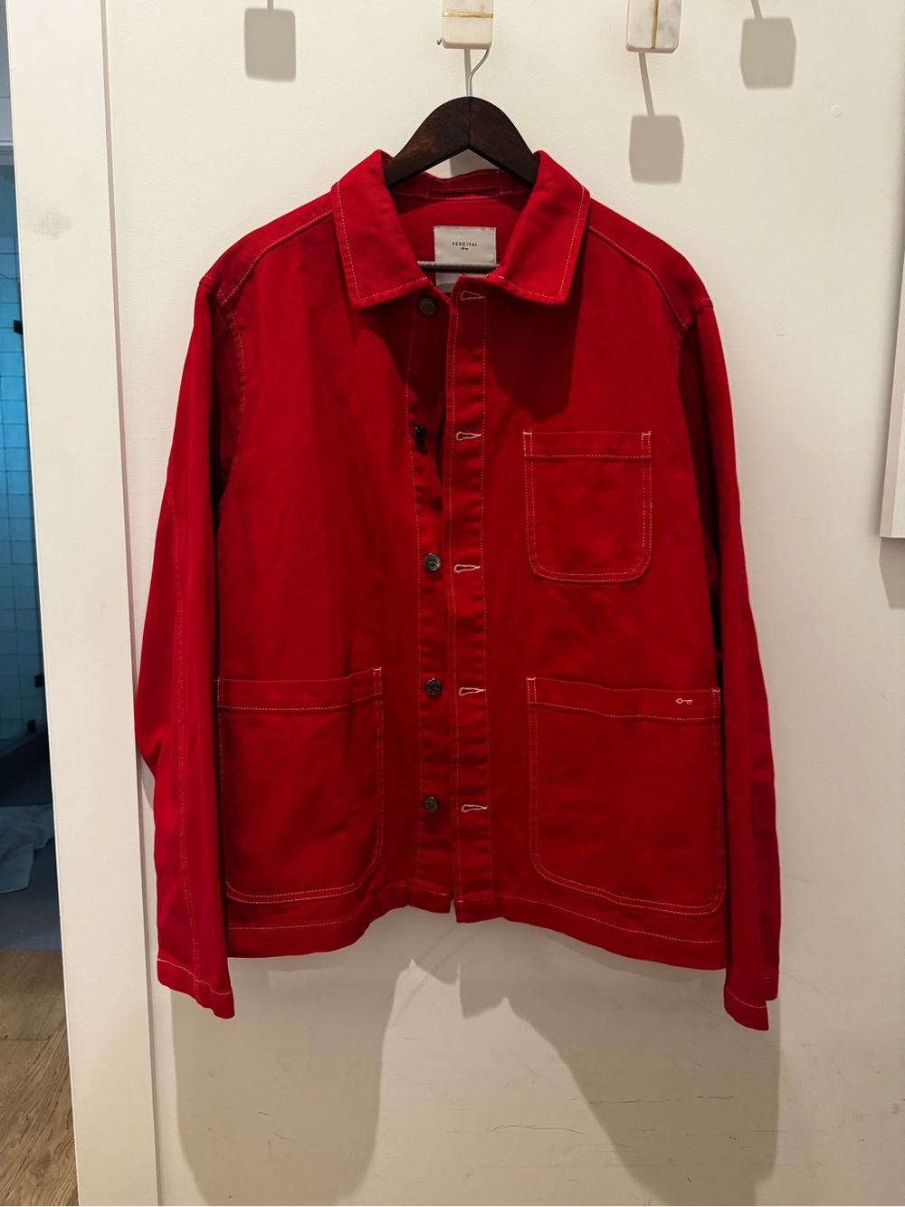 Percival | Vintage Wash Oliver Chore Jacket | Cotton Canvas | Red | XL | NWOT